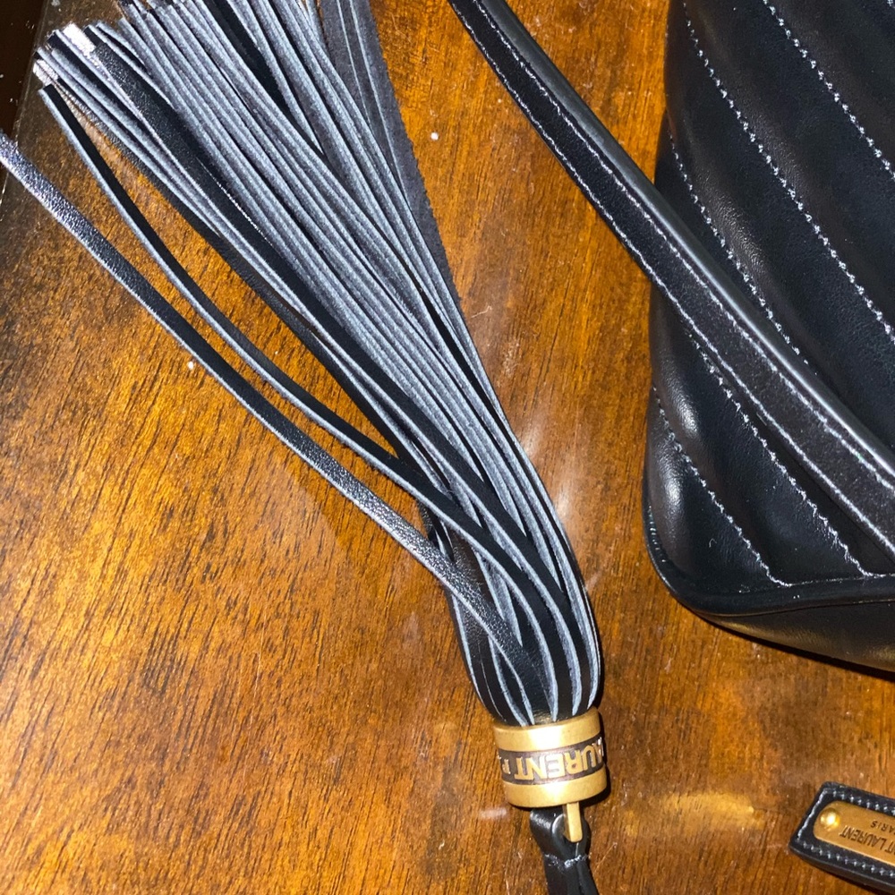 Yves Saint Laurent Black Quilted Leather Camera Bag with Gold YSL Hardware - Picture 8 of 10
